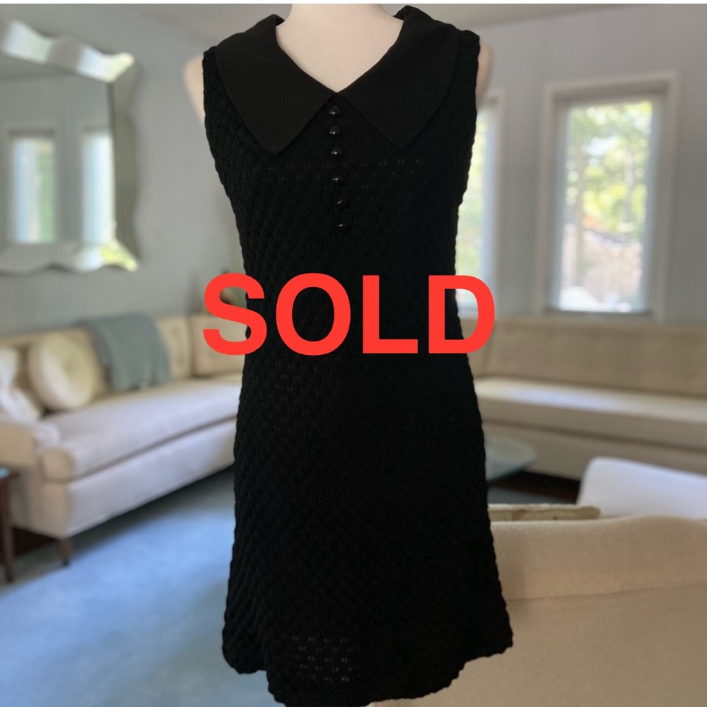 Vintage Black Sleeveless Shift Dress